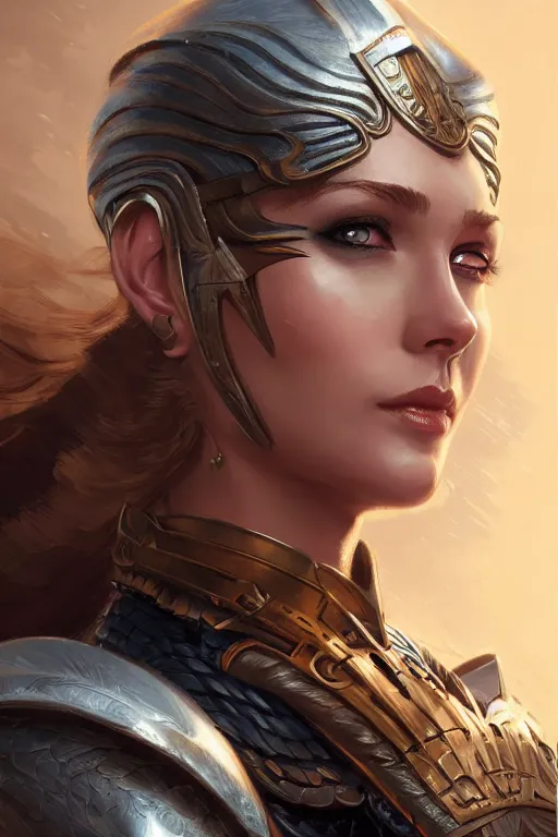 Image similar to amazon valkyrie athena, d & d, fantasy, portrait, highly detailed, headshot, digital painting, trending on artstation, concept art, sharp focus, illustration, art by artgerm and greg rutkowski and magali villeneuve