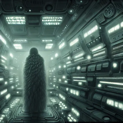 Image similar to ultra realist intricate detailed painting of a room full of cryo pods, blade runner, sci - fi, very intricate details, female in focus, 8 k resolution, volumetric lighting, artstyle hiraku tanaka, award winning