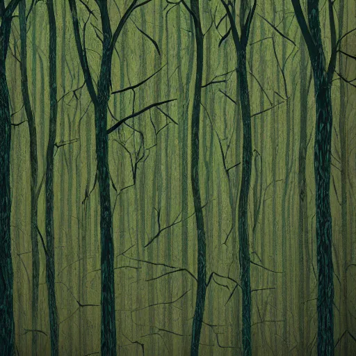 Image similar to a digitally stenciled forest from a high angle artstation painted thick forest michael menzel