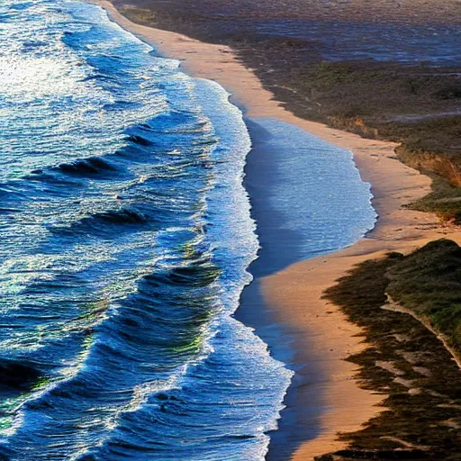 Image similar to diamond encrusted sandy coastline, iridescent