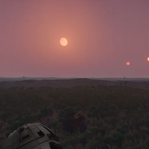 Prompt: hurston skyline at sunset