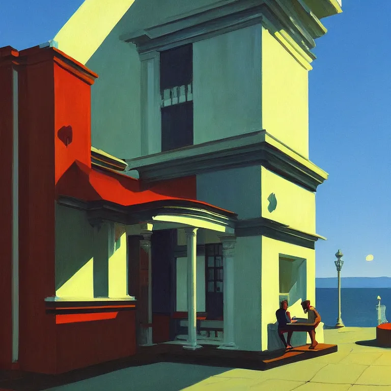 Prompt: another world game, , painted by Edward Hopper, painted by James Gilleard, airbrush