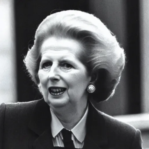 Prompt: margaret thatcher doing 8 0's style aerobics vhs quality