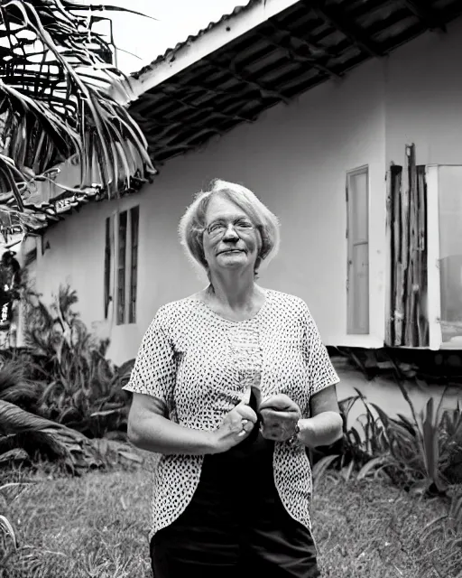 Prompt: a candid portrait photo of becky lebsack, architect in french guiana, by lester christiansen