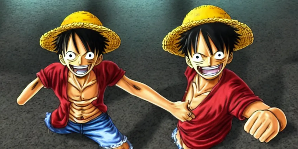 Image similar to Screenshot of Luffy appearing in a CS:GO match