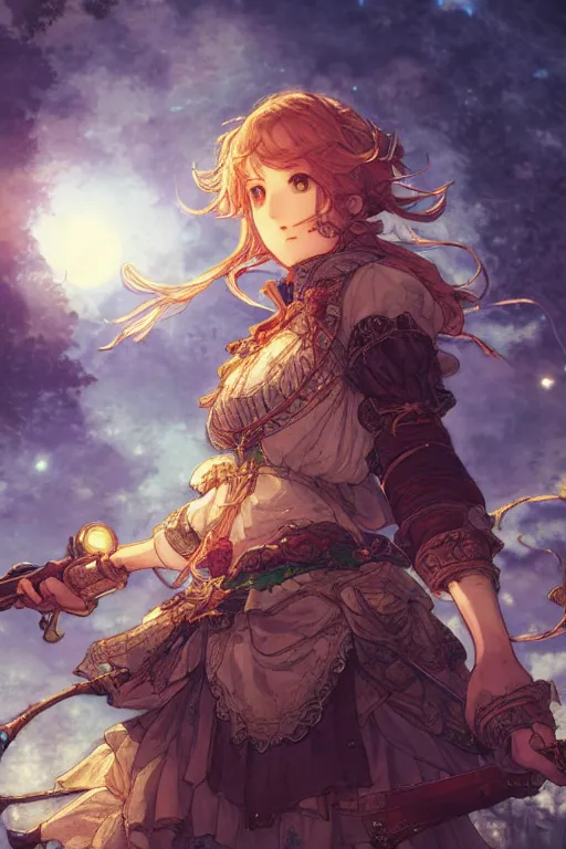 Image similar to a beautiful portrait of the emerald herald under moonlight, hidari, color page, tankoban, 4K, very detailed, tone mapping, Akihiko Yoshida