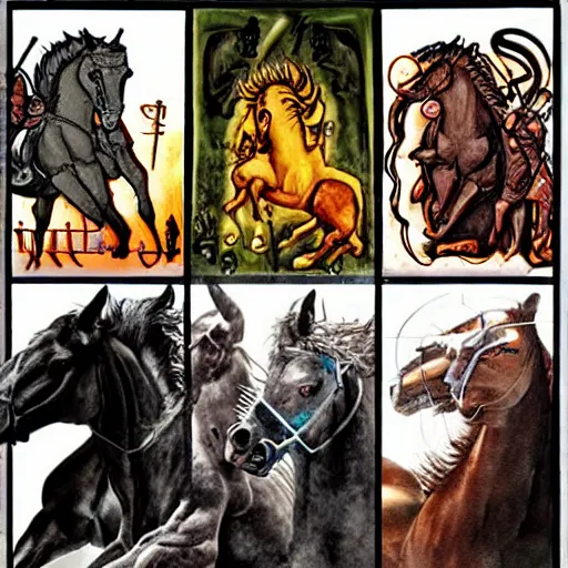 Prompt: four horsemen of the apocalypse