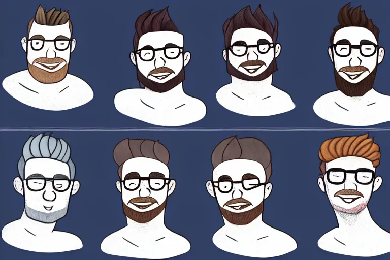 Image similar to Drawn guy, in full growth, in different styles, with different backgrounds