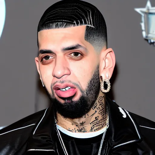 Prompt: photo of anuel doing a silly face