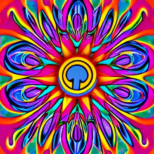 Prompt: abstract 6 0 s style psychedelic art peace and love