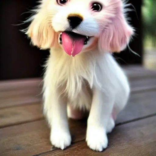 Prompt: extremely cute anime dog. 100% anime ghibli-style pretty pastel bright color loving puppy. arf hes an anime puppy. i wanna adopt this puppy. he is the cutest little puppy in the world and i'd give my LIFE to protect him. woof woof arf. he has a pointy little nose. ghibli style. I want this dog in real life. man's best friend is this dog. please make this dog cute. he is so so so very very very adorable. i need this puppy. I will give this small puppy with cute features ALL of my love. All i need in my life is this super cute anime puppy. awwwwwwww. this puppy deserves love and kisses. i wanna give him many treats. this is a good good well-behaved ghibli puppy.