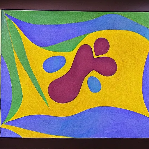 Prompt: her footprints were the markings of her tribe as she journeyed forth, abstract art in the style of cubism and georgia o keefe,