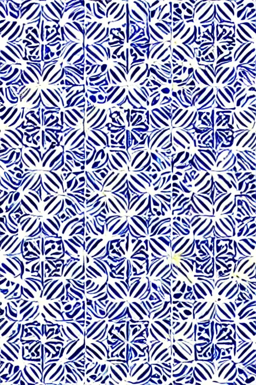 Prompt: minimalist boho style art of an azulejo tile pattern, mediterranean hand paint illustration