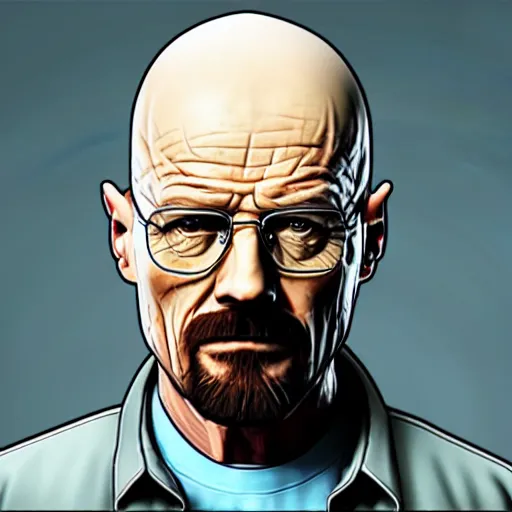 Prompt: Walter White as a GTA V loading screen