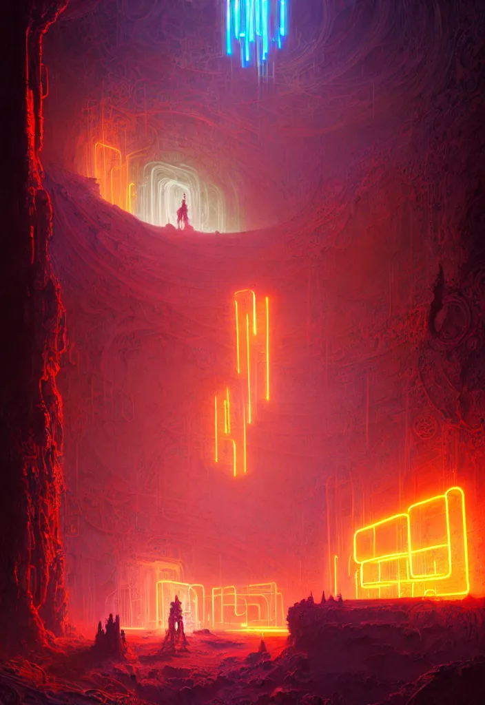 Image similar to Portrait of a young techno-mage casts glowing neon magic inside a ancient steel ruins. Barchans and dunes of sand. Art by Finnian MacManus, Simon Stalenhag, Arthur Rackham. Masterpiece, fantasy art, steampunk, hyperdetailed, photorealistic, hyperrealism