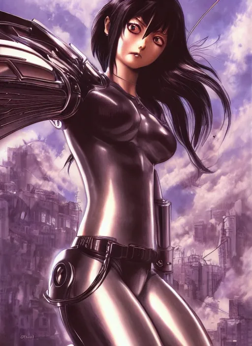 Image similar to ( battle angel alita ) manga cover, by stanley artgerm lau