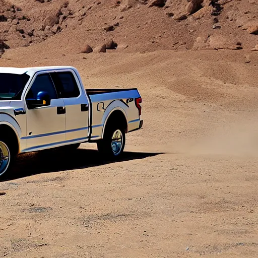 Prompt: ford f - 1 5 0 in the desert