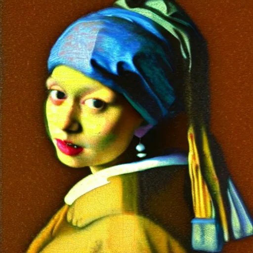 Image similar to a bacalaito fritter in the style of vermeer, glitch art