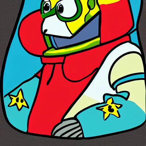 Prompt: parrot astronaut, cartoon