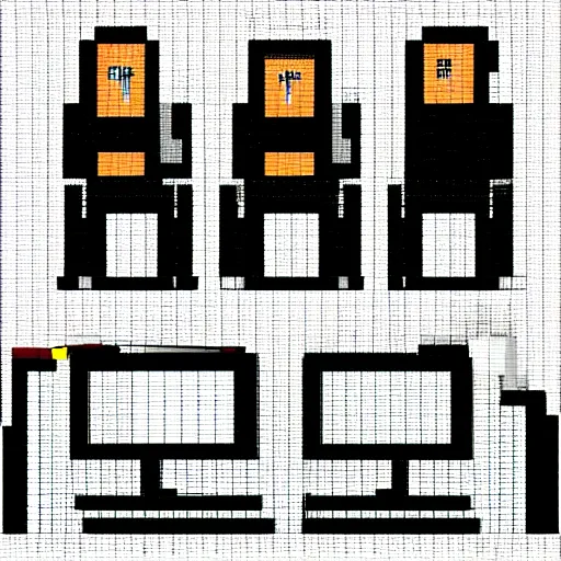 Image similar to 3 guys hanging on computers, pixel art