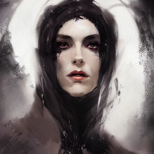 Image similar to portrait of Anna Millerstone as a Dark evil witch, dramatic lighting, illustration by Greg rutkowski, yoji shinkawa, 4k, digital art, concept art, trending on artstation