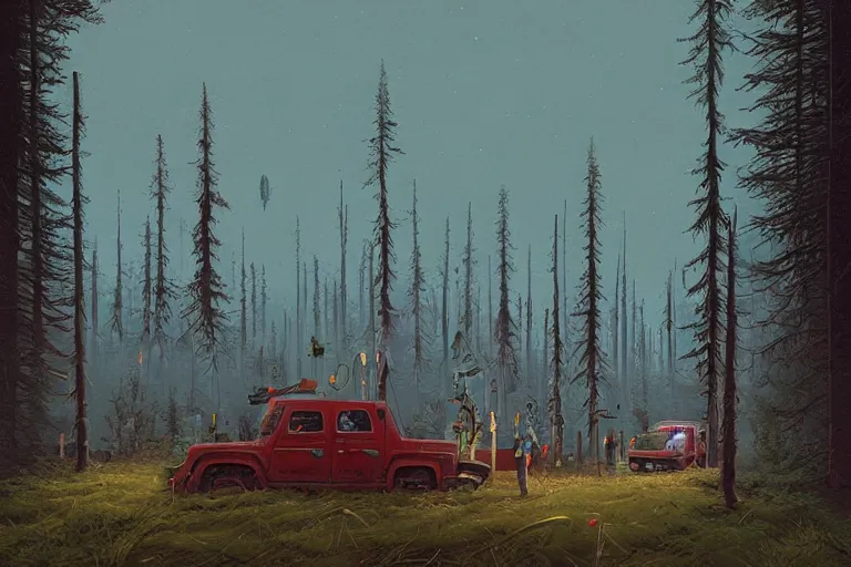 Image similar to Ben Howard by Simon Stålenhag resimlerinde