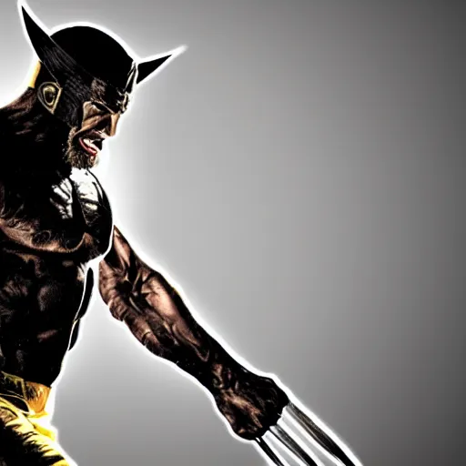 Image similar to Tom Hardy in wolverine suit Digital art 4K quality