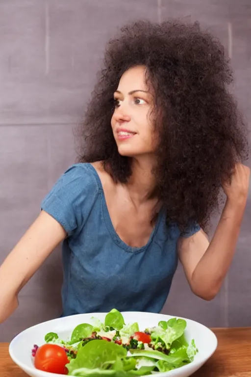 Image similar to stock photo of woman eating salad