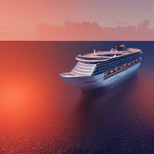 Image similar to a cruise ship on the ocean inside of a bottle, 4k, octane render