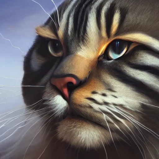 Prompt: an oil painting of a gigachad cat with a chiseled jawline, giga chad, strong, dramatic impactful colors, by artgerm, hd, hdr, ue 5, ue 6, unreal engine 5, cinematic 4 k wallpaper, 8 k, ultra detailed, gta 5 cover art, high resolution, artstation, award winning