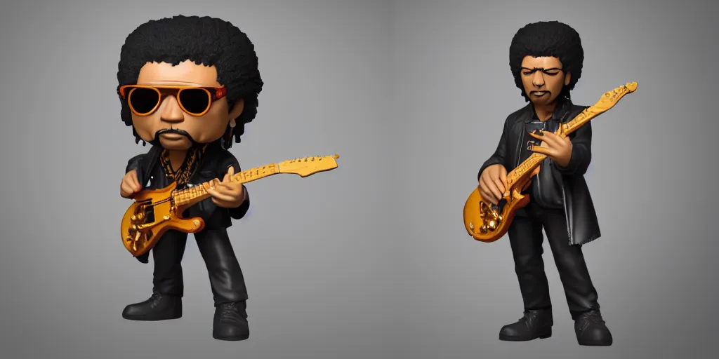 Prompt: funko of jimi hendrix, max resolution, high contrast, cinematic, light cinematic, volumetric, realistic, cinematic lighting, octane render, hyper realistic