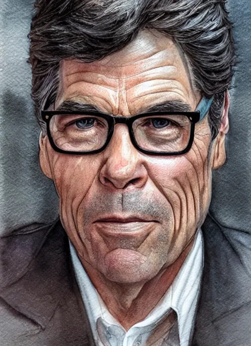 Image similar to portrait, Rick Perry being bunched in the face, watercolor, dramatic lighting, cinematic, establishing shot, extremely high detail, foto realistic, cinematic lighting, pen and ink, intricate line drawings, by Yoshitaka Amano, Ruan Jia, Kentaro Miura, Artgerm, post processed, concept art, artstation, matte painting, style by eddie mendoza, raphael lacoste, alex ross