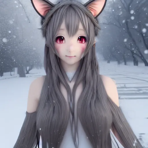 nymph render of a beautiful 3d anime body, wearing, Stable Diffusion