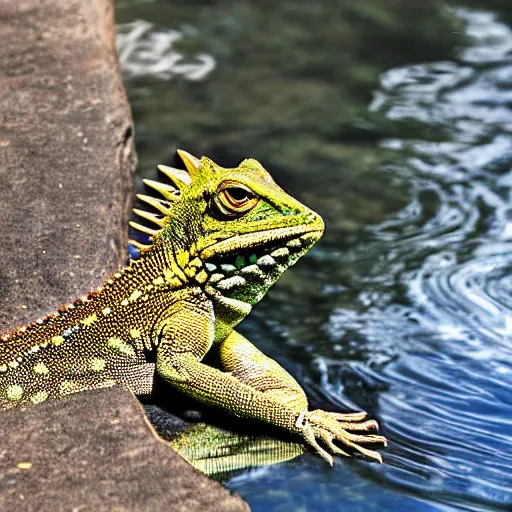 Image similar to anthro lizard sitting in water, photograph captured at oregon hotsprings