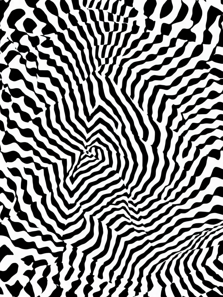 Image similar to a beautiful female face made of illusory motion dazzle camouflage perlin noise optical illusion