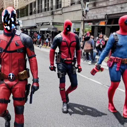 Prompt: deadpool pride parade, photography, beautiful,