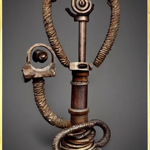 Image similar to Rolginet, Submergedscrews. It is an iron mace. All craftdwarfship is of the highest quality. It is encircled with bands of iron and decorated with ash wood.