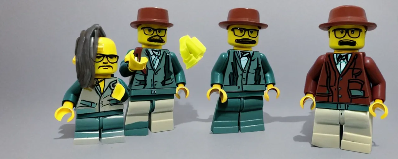 Image similar to Walter white, Heisenberg, Lego set, breaking bad, mini figure Lego