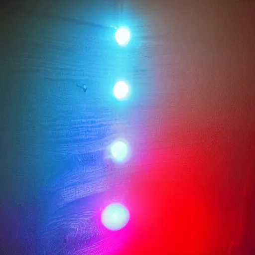 Prompt: a blue, red and yellow light