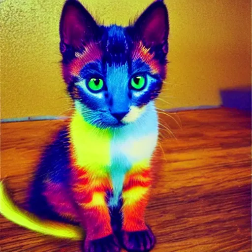 Image similar to rainbow kitten