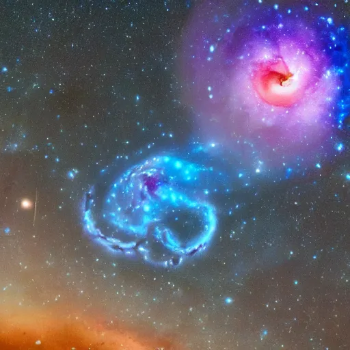 Prompt: Milkway galaxy in the shape of an octopus