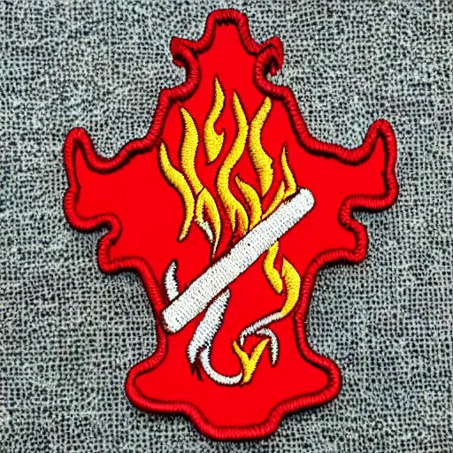 Image similar to fire station flame embroidered patch retro design