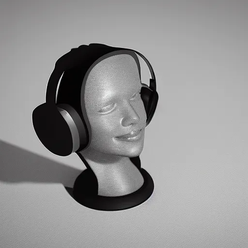 Image similar to wireless headphone stand, futuristic, techno, cyberpunk, product design, render, concept, fun, cute