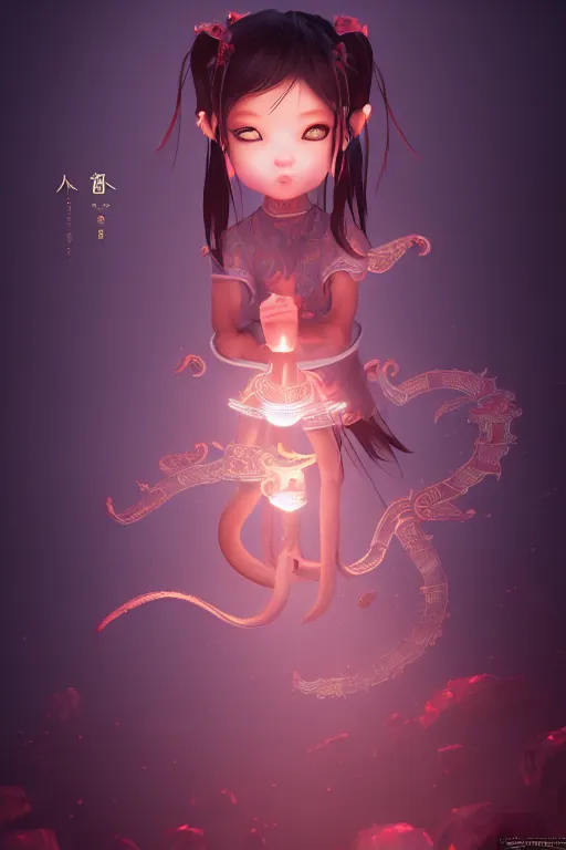 Prompt: cute nezha, mainland china, soft lights, cinematic, character concept design, highly detailed, volumetric light, symmetrical portrait, by new gods : nezha reborn, nezha : birth of the demon child, i am nezha, 8 k - - wallpaper