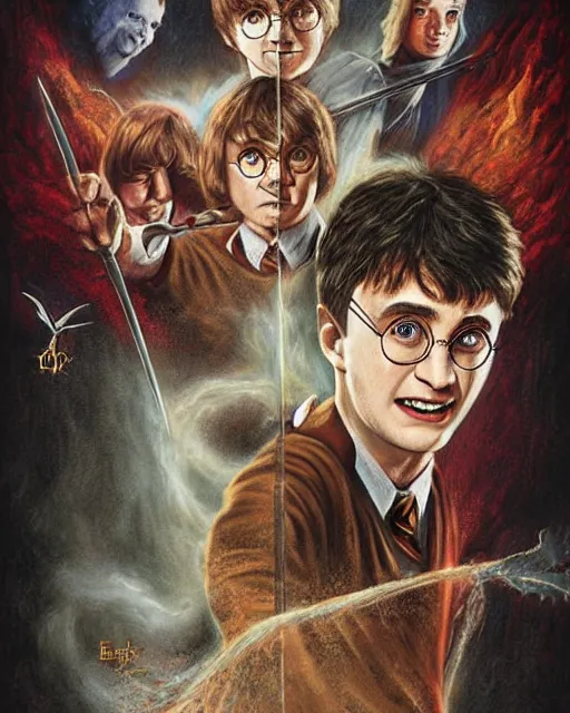 Prompt: Harry Potter movie poster by ed binkley