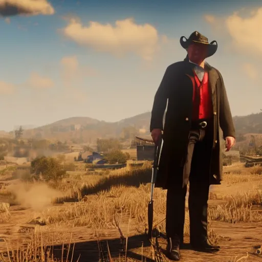 Image similar to Donald Trump in red dead redemption 2 4K quality