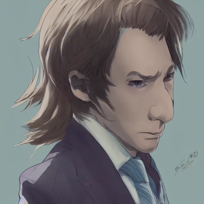 Prompt: portrait of jimmy mcgill, anime fantasy illustration by tomoyuki yamasaki, kyoto studio, madhouse, ufotable, comixwave films, trending on artstation