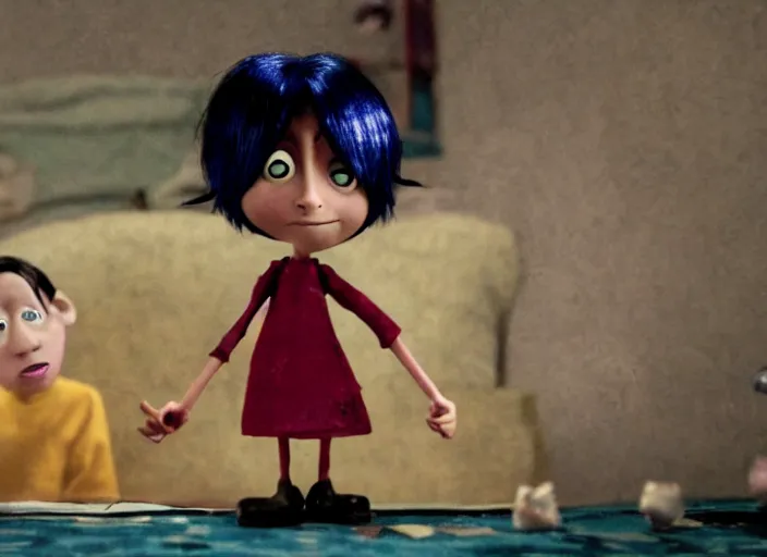 Image similar to a very high resolution image from a new movie. stop motion. coraline. directed by wes anderson