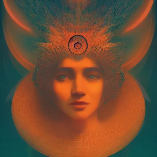 Image similar to a goddess by Petros Afshar and Beeple