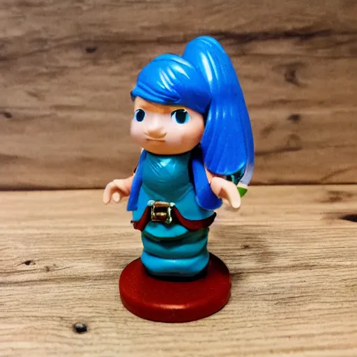 Image similar to Detailed mini figure of a female gnome artificer with blue hair, DND 5e